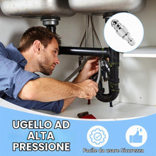 Carica l'immagine nel visualizzatore di Gallery, 1 pezzo di ugello ad alta pressione in acciaio inossidabile per tubi di scarico, compatibile con pulitore ad alta pressi