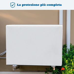 DirkFigge Copri Condizionatore da Esterno Universale Coperchio del Condizionatore Telo Esterno Anti-Neve Anti-Polvere Copri Climatizzatore Esterno Protettori Coperture (Argento, 100*41*80cm)