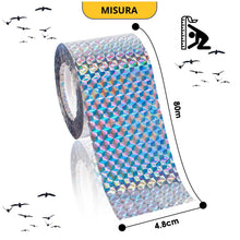 Carica l'immagine nel visualizzatore di Gallery, Rupeca 80m x 4,8 Uccello Nastro Repellente - Scaccia Piccioni - Antiuccelli Dissuasore Riflettente Nastri - Effaroucheur Pigeons