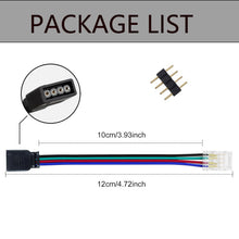 Carica l'immagine nel visualizzatore di Gallery, 4-Pin RGB COB LED Strip Connettore, trasparente Gapless connettore di estensione senza saldatura a 4Pin spina rivestito 