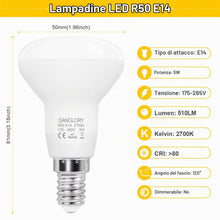 Carica l'immagine nel visualizzatore di Gallery, E14 R50 LED Lampadine Faretti LED R50 E14 5 Watt Lampadina LED E14