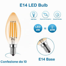 Carica l'immagine nel visualizzatore di Gallery, E14 LED Dimmerabile a Forma di Candela,Lampadina LED a Candela Dimmerabile 4W,Lampadine Vintage Bianco Caldo 2700K,Sosti
