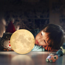 Carica l'immagine nel visualizzatore di Gallery, Lampada Luna 3D Stampata, ALED LIGHT Piena Lampada Moon Luna con Diametro 15cm, 3 Colori, Ricarica USB Decorativo LED Lu