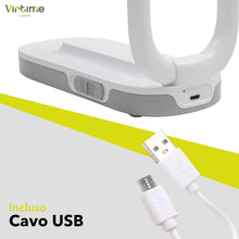 Carica l'immagine nel visualizzatore di Gallery, Lampada da Scrivania LED Touch Pieghevole e Ricaricabile – Lampada da Tavolo in ABS con 3 Intensità di Luce, Batteria 12