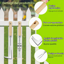 Carica l'immagine nel visualizzatore di Gallery, Adiwo Estirpatore Erbacce Manuale, 3PCS Coltello Erbacce in Acciaio Inossidabile, Raschietto per Erbacce a Manico Lungo,