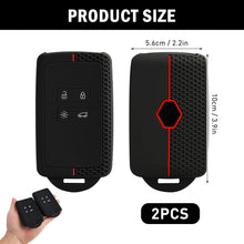 Carica l'immagine nel visualizzatore di Gallery, 2 custodie per chiavi dell'auto, per Renault, Duster, in silicone - Silicone Chiave Clio - 4 Tasti (Nero e rosso-2 pezzi