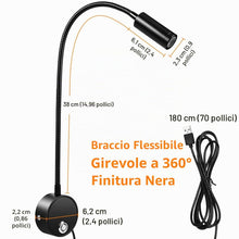Carica l'immagine nel visualizzatore di Gallery, HOTUT Lampada da Parete da Lettura, Lampada da Lettura da Parete LED, Luce da Comodino Dimmerabile, Luce a Collo d'oca F