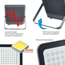 Carica l'immagine nel visualizzatore di Gallery, M Ledme - Faretto Proiettore Led Napoli Plus 100W, 12.000 lumen, IP65 dimmerabile, Colore Luce Calda (3000k), illuminazi