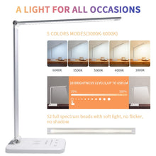 Carica l'immagine nel visualizzatore di Gallery, Lampada da Scrivania LED con Ricarica Wireless, lampada da tavolo con Luce Dimmerabile,10 livelli di luminosità 5 modali