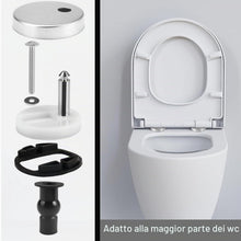 Carica l'immagine nel visualizzatore di Gallery, 2 Pezzi Viti per Sedile del Water, Cerniera per copriwater Fissaggio Coperchio WC in Acciaio Inox Parti di Riparazione A