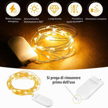 Carica l'immagine nel visualizzatore di Gallery, Stringa Luci LED a Batteria, 16 Pezzi Micro Luci Stringa, 20 LED 2M Mini Lampada a Fili di Rame, Bianco Caldo, per Ester
