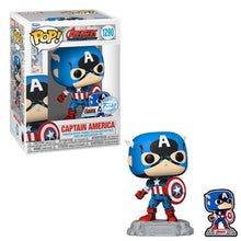 Carica l'immagine nel visualizzatore di Gallery, Funko POP! Marvel: A60- Comic Captain America With Enamel Pin - Marvel Comics - Fumetti Marvel - Esclusiva Amazon - Figura in Vinile da Collezione - Idea Regalo - Merchandising Ufficiale