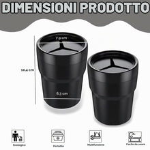 Carica l'immagine nel visualizzatore di Gallery, Set di 2 Pattumiere Auto con Copertura, Mini Cestino per Auto Compatto, Contenitore Multiuso in Polipropilene e PVC, Ner