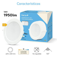 Carica l'immagine nel visualizzatore di Gallery, Garza - Faretti LED da incasso per Cartongesso, Circolare, Extrapiatto, 22cm, 18W, Luce Neutra 4000K, 1950lm, 30.000h, I