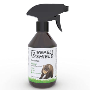 RepellShield Spray Repellente per Topi e Martore, 250ml - Alternativa a Ultrasuoni per Topi Auto - Spray Dissuasore per Topi da Soffitta, Cantina, Giardino - Protegge i Cavi dell’Auto dalle Martore