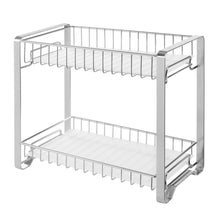 Carica l'immagine nel visualizzatore di Gallery, Portaspezie, Scaffale da Cucina in Metallo a 2 Ripiani, con Tapetto per Ripiano in Plastica, Piedini Antiscivolo, Assemblaggio Facile, per Banco, Dispensa, Bagno, Argento KCS013E01