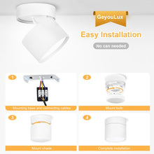 Carica l'immagine nel visualizzatore di Gallery, GeyouLux Faretto da soffitto LED Orientabili, 7W 800LM Faretti LED Soffitto Interno 350°+90°, Alluminio, Lampadina LED G