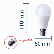 Carica l'immagine nel visualizzatore di Gallery, Velamp lampadina LED forma a goccia (A60) - Copertura opale - Attacco a baionetta (B22) Francia - Potenza 12W Equivalent