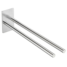 Carica l'immagine nel visualizzatore di Gallery, Gsocel Portasciugamani a Due Bracci in Acciaio Inox 304 Autoadesivo Porta Asciugamani Doppio Senza Foratura Portasalviette da Parete per Bagno e Cucina Argento 38CM