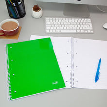 Carica l&#39;immagine nel visualizzatore di Gallery, Favorit cf.5 Quaderni Spiralati A4, A Righe, Carta 80g/Mq, 1 rosso, 1 blu, 1 verde, 1 turchese + 1 colore a rotazione