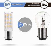 Carica l'immagine nel visualizzatore di Gallery, Ba15d LED 12v 24v Lampadina 5W, B15 Doppio Contatto Baionetta Sbc, Bianco Caldo 3000K Equivalente a Lampadina Alogena da