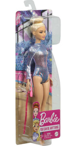 Barbie -Ginnasta, Bambola Bionda con Coloratissimo Body, 2 Bastoni e Nastro, Giocattolo per Bambini 3+ Anni, GTN65