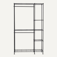 Carica l'immagine nel visualizzatore di Gallery, Amazon Basics Organizer da appendere in metallo, per armadio, con ripiani, Nero, 114 x 36 x 193 cm