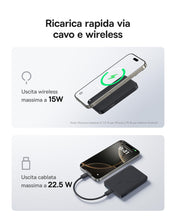 Carica l'immagine nel visualizzatore di Gallery, Baseus Enerfill MagSafe Power Bank 10000 mAh 22,5 W Magnetic Power Bank USB C, Batterie esterne senza fili, Mini Power Bank Compatibile con iPhone 16/15/14/13/12/Pro/Pro Max Serie, Nero