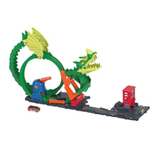 Carica l&#39;immagine nel visualizzatore di Gallery, Hot Wheels City - Dragone di Fuoco, Set da Gioco con Stazione Vigili del Fuoco e Pista-Corpo del Drago da sconfiggere, 1 macchinina Inclusa, Giocattolo per Bambini, 5+ Anni, HJV70