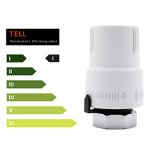 Carica l'immagine nel visualizzatore di Gallery, VANCOCO M30×1,5 mm Testa Termostatica per Termosifoni, Valvola Termostatica Radiatore, Bianco, con Sensore Liquido e Fun