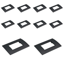 Carica l'immagine nel visualizzatore di Gallery, 10 Pezzi Placca Plastica Quadrata, 3 Moduli Posti Per Scatola 503, Compatibile Con Bticino Living, Colore Nero, Serie MB