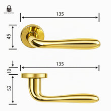 Carica l'immagine nel visualizzatore di Gallery, Maniglie Porte Interne a Leva in Alluminio con Rosetta 45 mm – Coppia con Set Completo di Accessori per Porte in Legno, 