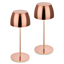 Carica l'immagine nel visualizzatore di Gallery, Briloner - Set di 2 Mini Lampade da Tavolo LED, IP44, Touch, Oro Rosa