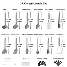 Carica l'immagine nel visualizzatore di Gallery, 38 Pezzi Set Di Utensili Da Cucina Con Portautensili, Testa In Silicone E Manico In Inossidabile Pentole, Da Cucina Per Di Utensili, Gadget Da Cucina Antiaderenti, Lavabili In Lavastoviglie (Argento)