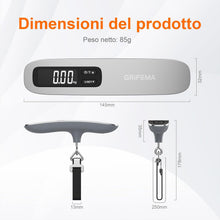 Carica l'immagine nel visualizzatore di Gallery, GRIFEMA GA2006 Bilancia da Bagaglio Digitale 50 kg Argento
