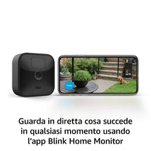 Carica l&#39;immagine nel visualizzatore di Gallery, Blink Outdoor | Videocamera di sicurezza da esterno in HD, senza fili, resistente alle intemperie, batteria autonomia 2 anni, rilevazione movimento, compatibile con Alexa | 1 videocamera