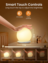 Carica l'immagine nel visualizzatore di Gallery, KOOFIT Luce Notturna Bambini, Lampada Notturna per Bambini con 8 Colori RGB e Timer, USB Ricaricabile Lampada da Comodin