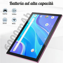 Carica l'immagine nel visualizzatore di Gallery, Tablet PC Android 13 2-in-1 da 10,1 pollici MTK6755 Octa Core 6GB RAM (3GB+3GB espandibili) 128GB ROM 4G LTE 1280×800 IPS Doppia fotocamera 5MP+13MP 5000mAh con tastiera, mouse e stilo
