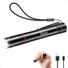 Carica l'immagine nel visualizzatore di Gallery, Blukar Torcia LED Mini Ricaricabile, Torcia Penna Tascabile con Clip