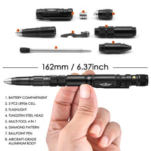 Carica l'immagine nel visualizzatore di Gallery, BIIB Idee Regalo Uomo,Penna Tattica, Multiuso Penna con Torcia Elettrica