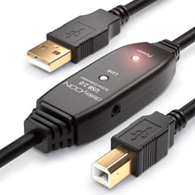 Carica l'immagine nel visualizzatore di Gallery, Cavo USB per stampante, scanner, fax e stampante multifunzione, 10 m, USB 2.0 A maschio a B – nero
