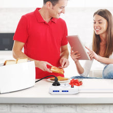 Carica l'immagine nel visualizzatore di Gallery, Aigostar - Multipresa Ciabatta elettrica Polivalente a 6 Posti, 250v/3680W Cavo 5m. Color Bianco