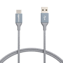 Carica l'immagine nel visualizzatore di Gallery, Amazon Basics USB-A a USB-C Rivestito in Nylon Cavo di Ricarica Rapida, USB 2.0, Velocità di 480Mbps, Certificato USB-IF