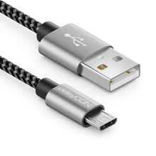 Carica l'immagine nel visualizzatore di Gallery, deleyCON 2m Cavo Micro USB in Nylon Cavo di Ricarica e Dati con Connettori in Metallo per Ricarica e Sincronizzazione Te