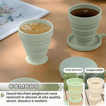 Carica l'immagine nel visualizzatore di Gallery, Bicchiere pieghevole, set di 2 tazze in silicone pieghevoli, Bicchiere Pieghevole in Silicone Alimentare Riutilizzabile,