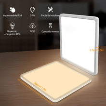 Carica l'immagine nel visualizzatore di Gallery, Yexati Plafoniera LED Soffitto 24W 3200LM 13RGB Dimmerabile con Telecomando, 3000-6500K Lampada da Soffitto IP54 Imperme