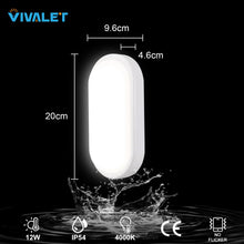 Carica l'immagine nel visualizzatore di Gallery, VivaLet Plafoniera LED Soffitto Interni 12W 1200LM, Applique da Esterno per Bianco Neutro 4000K, Luci Lampada Impermeabi