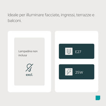 Carica l'immagine nel visualizzatore di Gallery, EGLO Leiros - Lampada da parete per esterni, design rettangolare