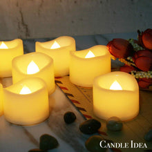 Carica l'immagine nel visualizzatore di Gallery, 24 lumini a LED da 3 cm, con batteria, luce bianca calda, elettriche, senza fiamma, fiamma tremolante, per esterni, fest