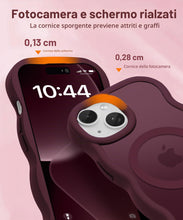 Carica l'immagine nel visualizzatore di Gallery, Custodia Magnetica per iPhone 13/14, Ondulata, Opaca, Bordeaux
